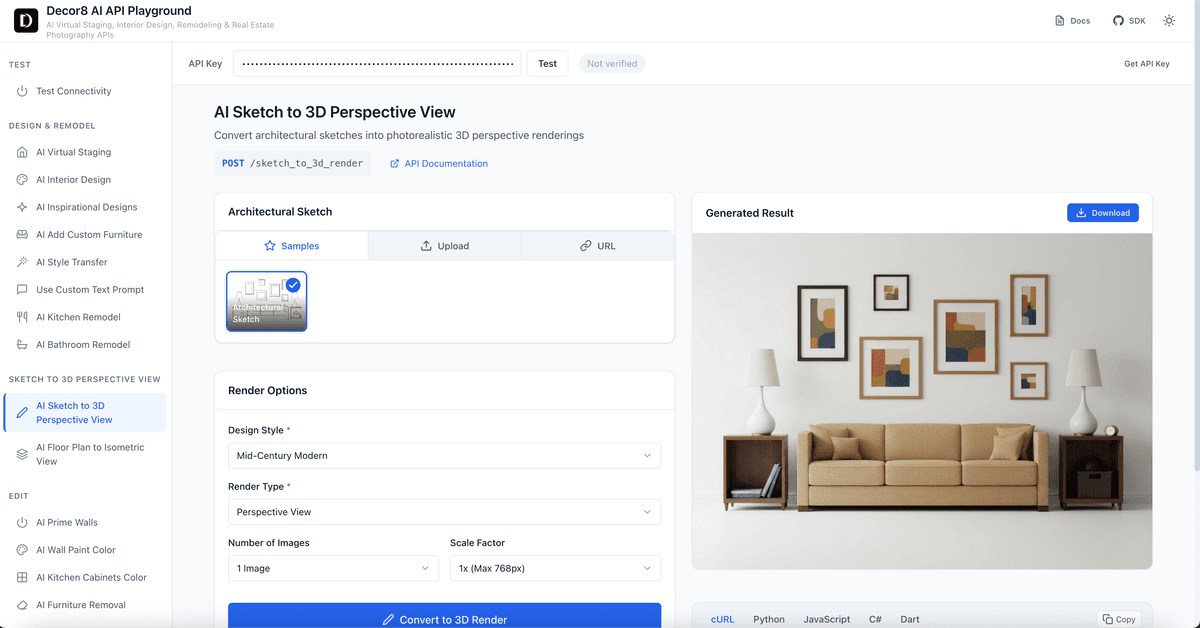 Sketch to Perspective API