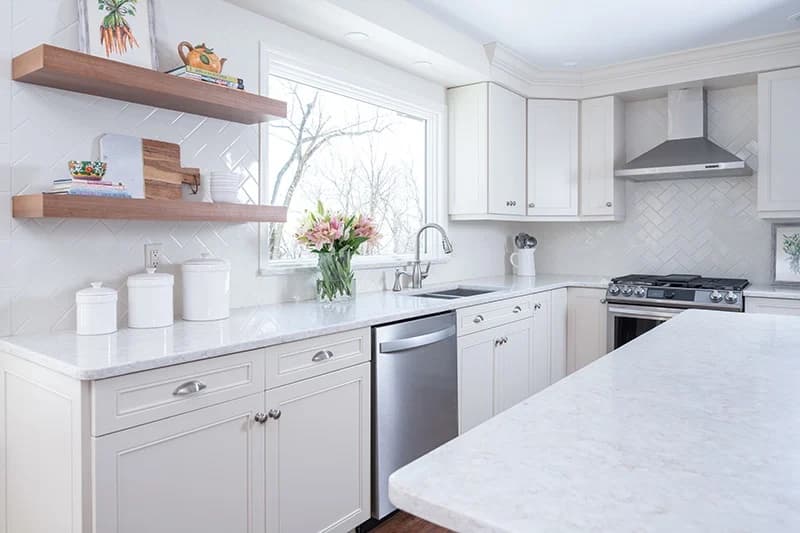 Kitchen with original cabinet color