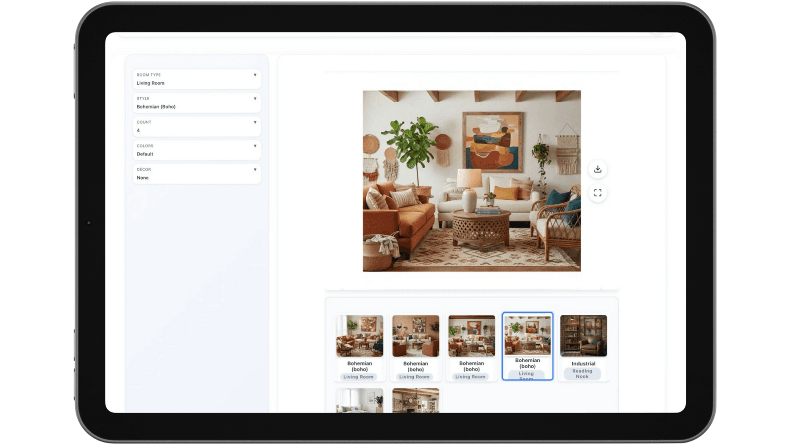 Interior design on iPad