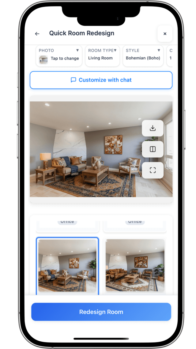 Quick room redesign on iPhone