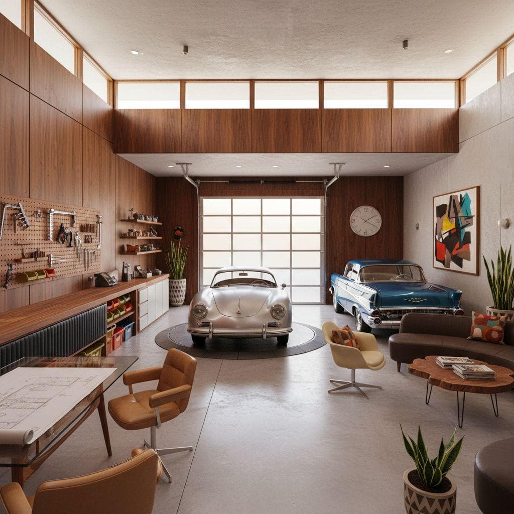 Mid-Century Modern Garage design