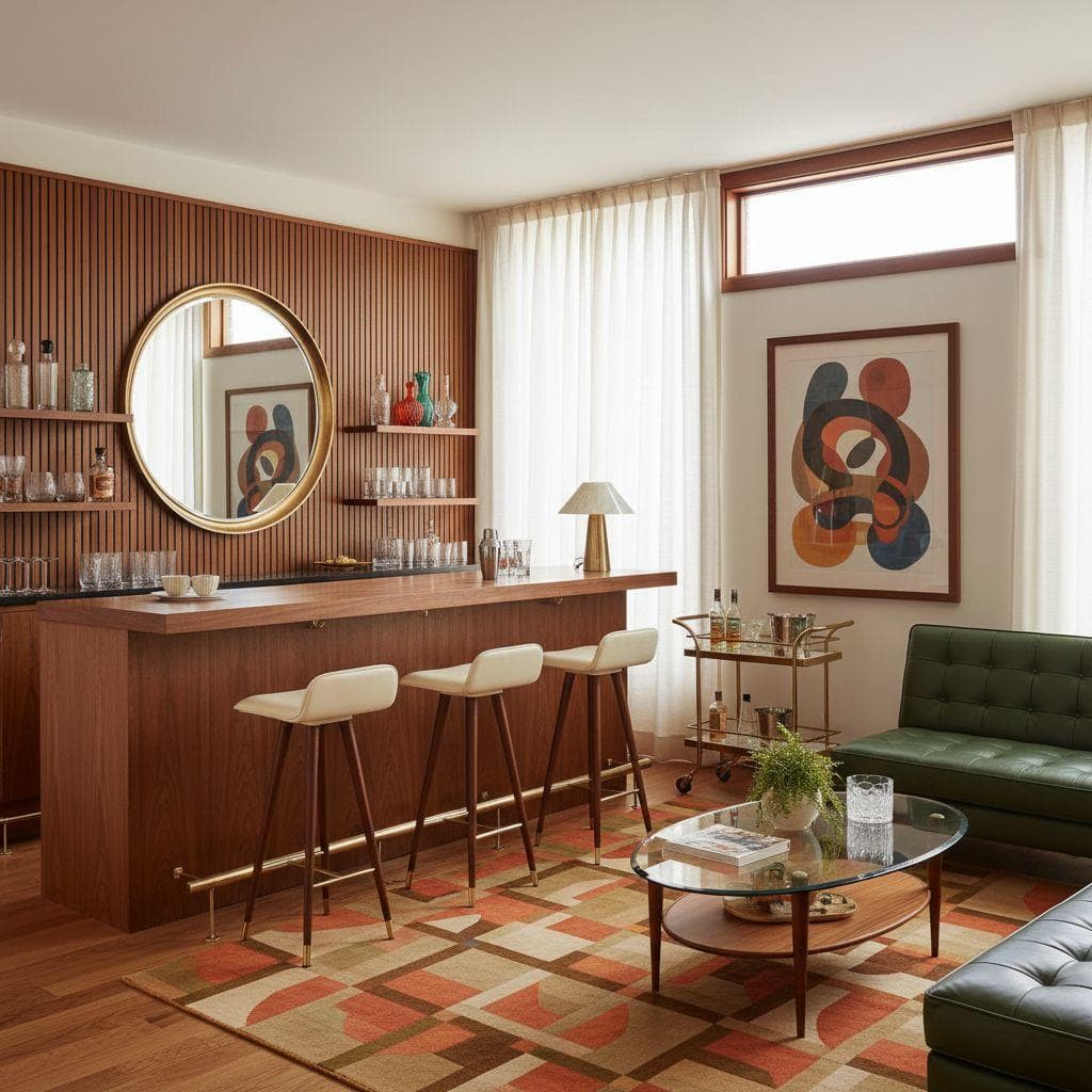 Mid-Century Modern Home Bar design