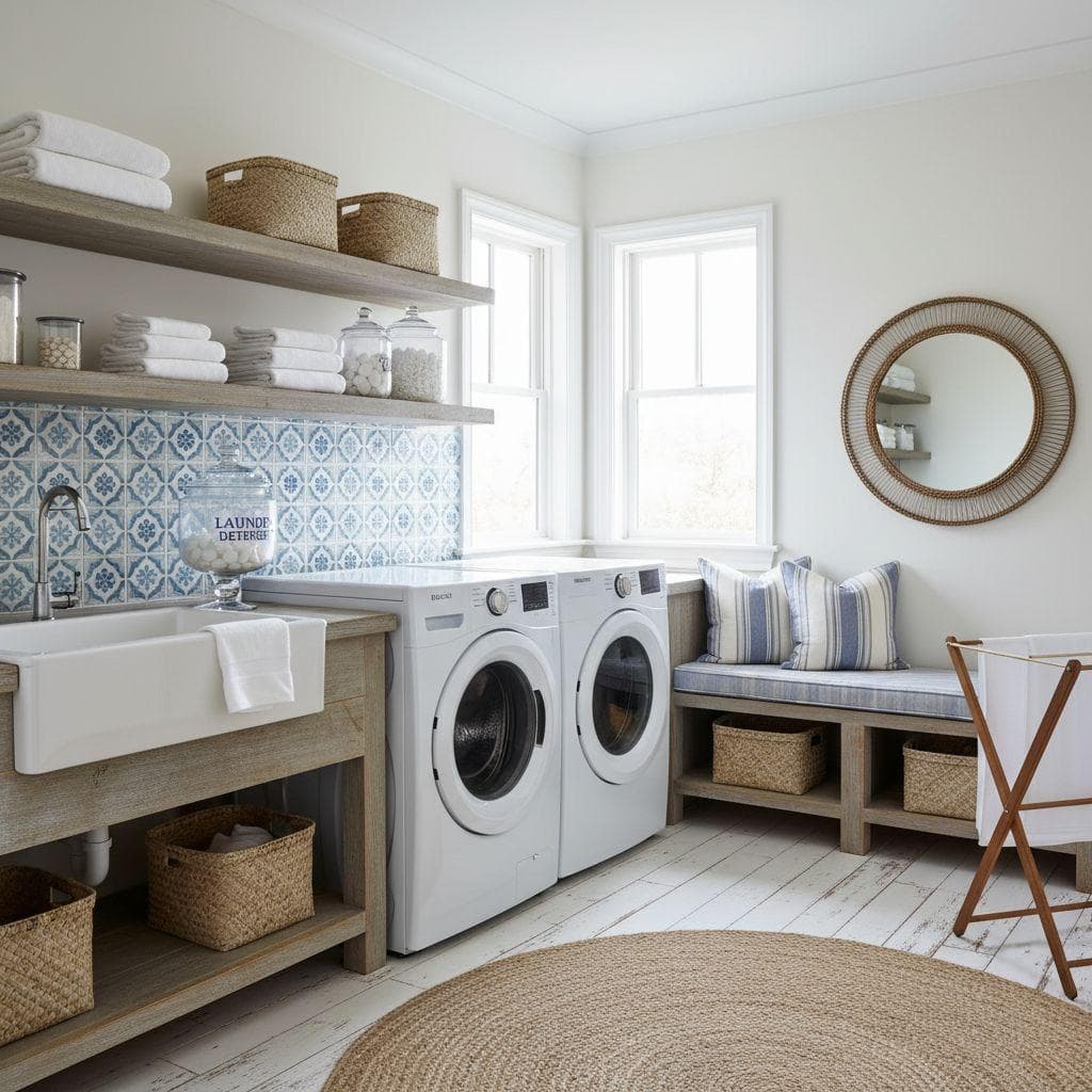 Coastal Laundry Room design
