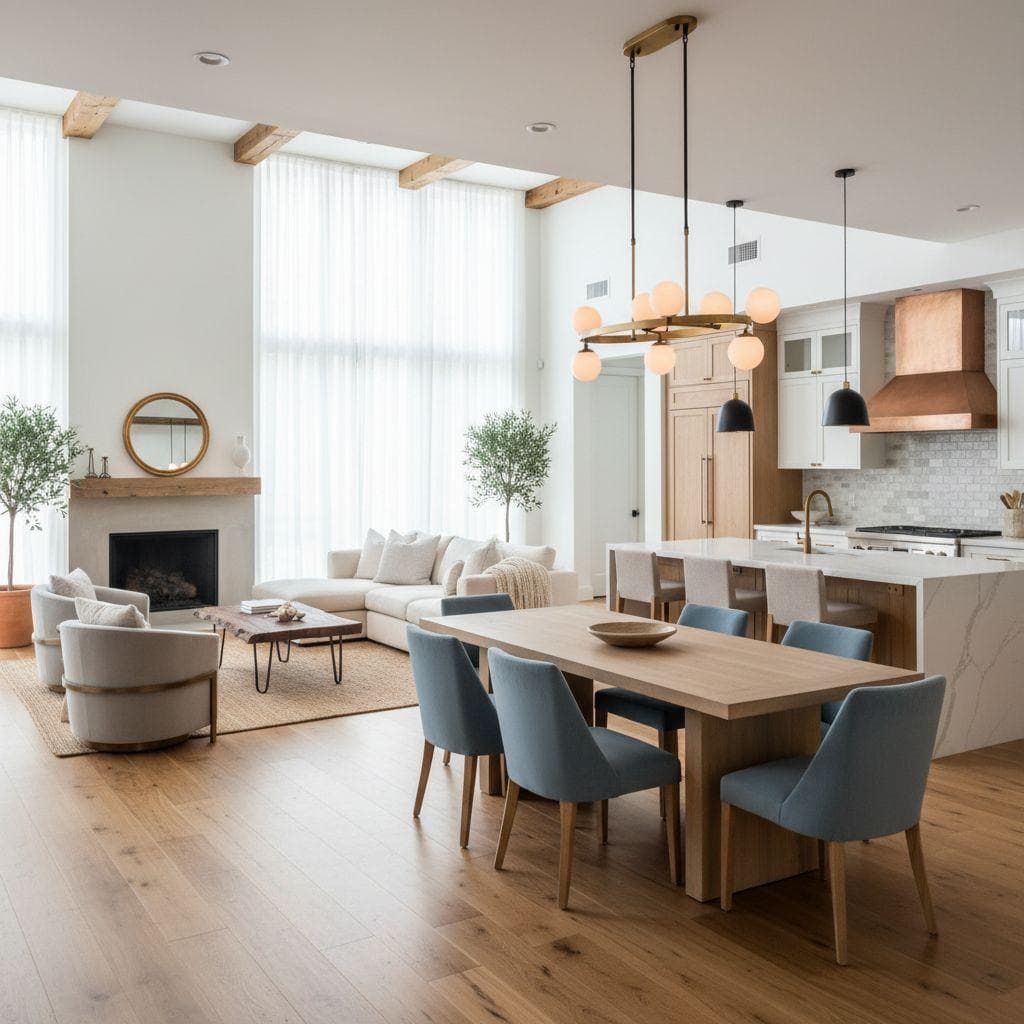 Transitional Open Plan Living design