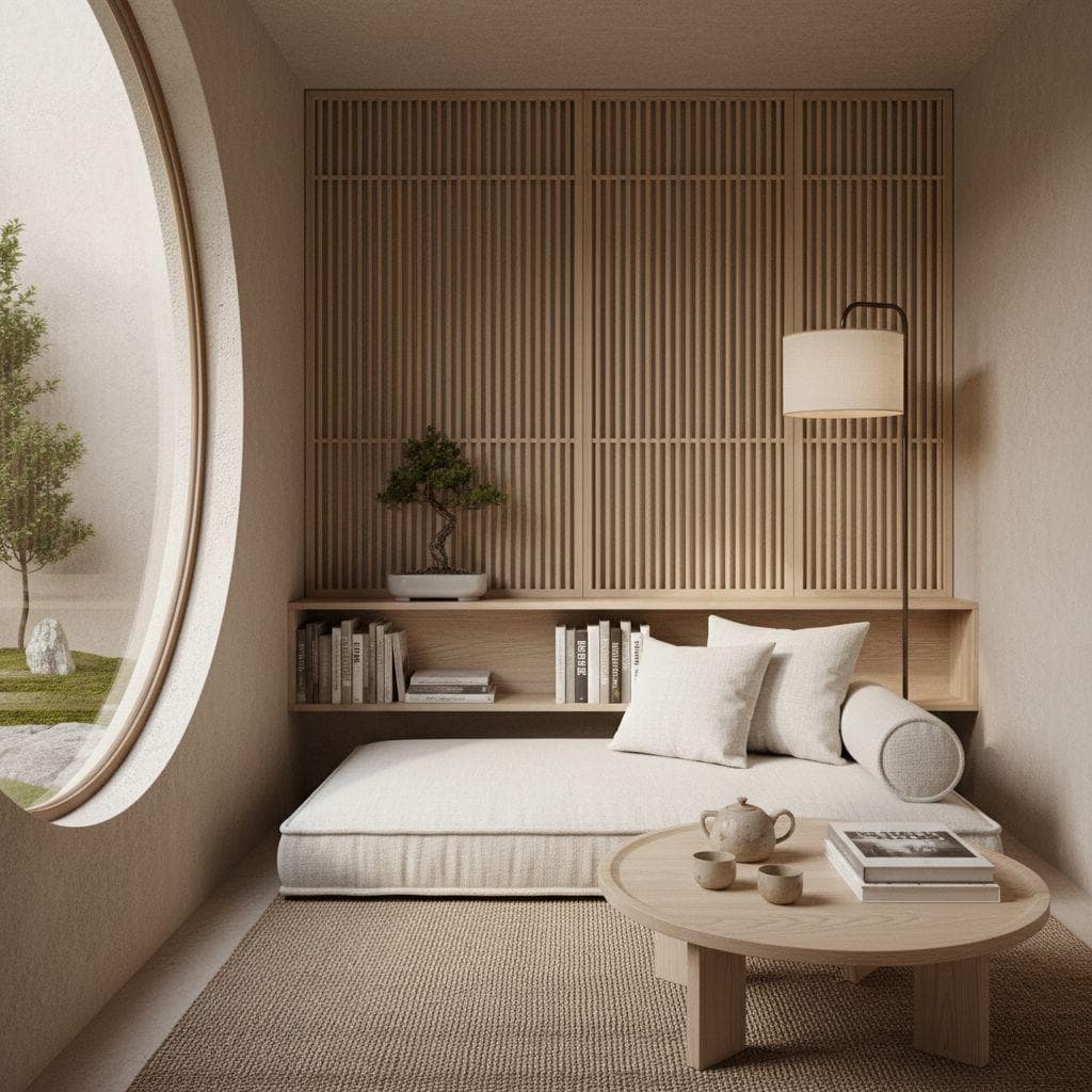 Japandi Reading Nook design