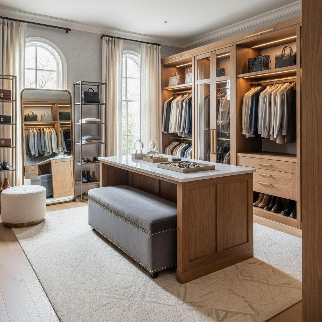 Transitional Walk-in Closet design