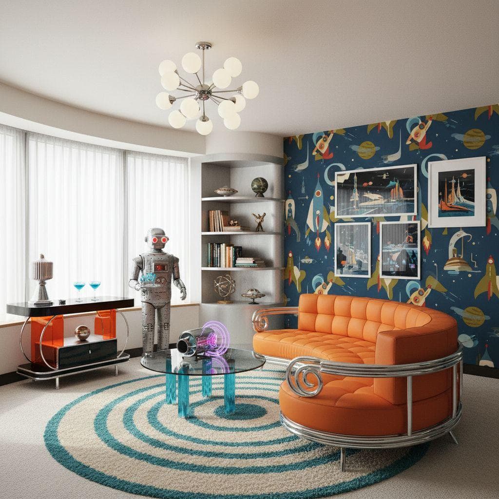 Retrofuturism interior design